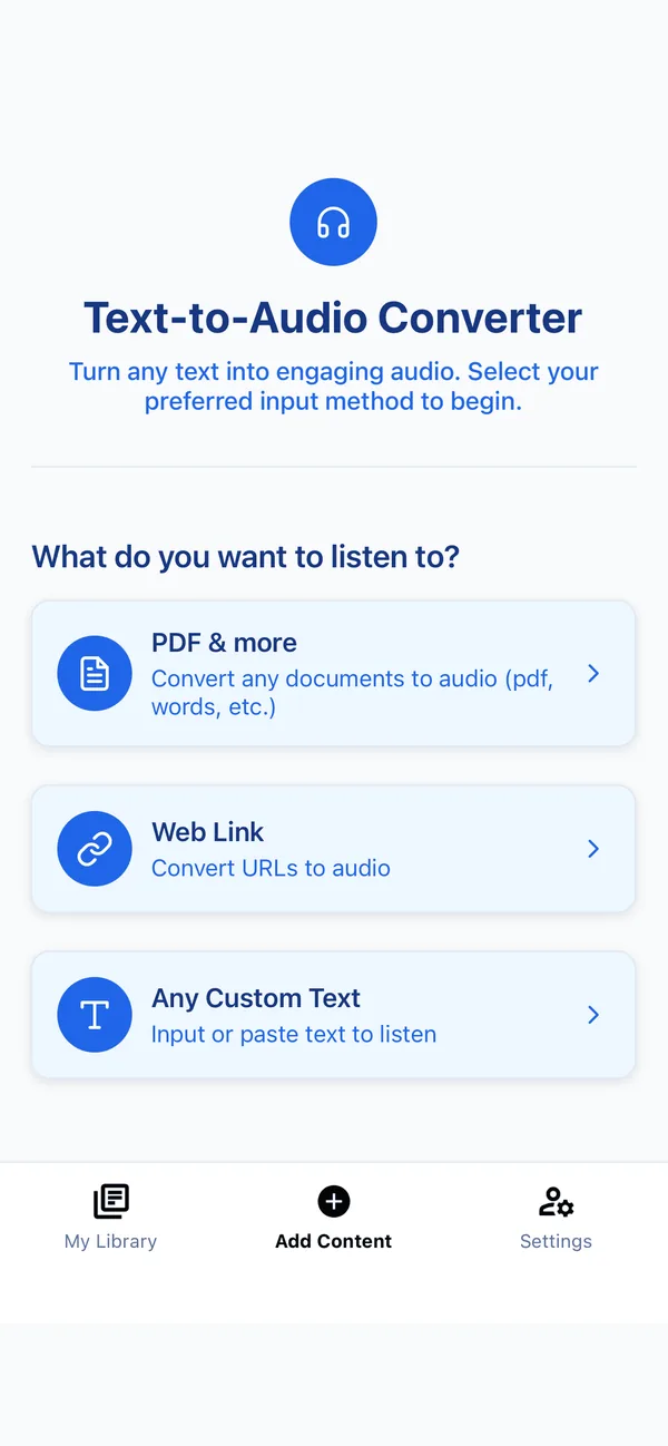 App de Frateca — conversor de texto a audio